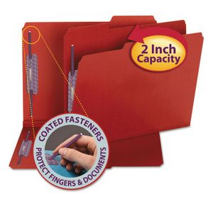 Smead Colored Pressboard Fastener Folders with SafeSHIELD Coated Fasteners