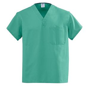 Medline AngelStat Unisex Reversible V-Neck Scrub Tops - Jade