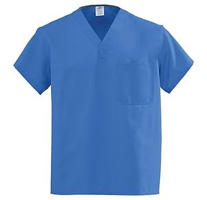 Medline AngelStat Unisex Reversible V-Neck Scrub Tops - Sapphire