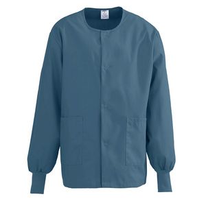 Medline ComfortEase Unisex Crew Neck Warm-Up Jacket - Caribbean Blue