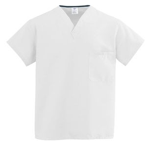 Medline ComfortEase Unisex Two-Pocket Reversible Scrub Tops - White