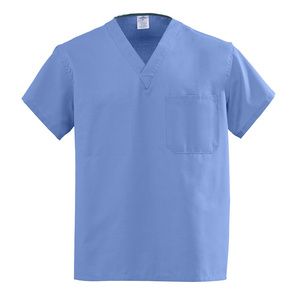 Medline AngelStat Unisex Reversible V-Neck Scrub Tops - Ceil Blue