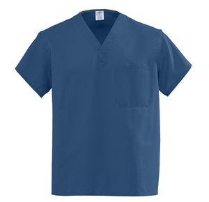 Medline AngelStat Unisex Reversible V-Neck Scrub Tops - Navy
