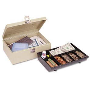 SteelMaster Heavy-Duty Steel Cash Box with Locking Latch