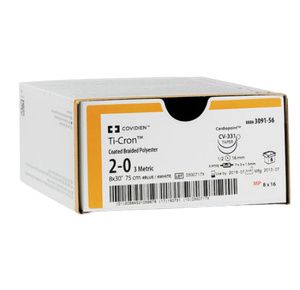 Medtronic Ti-cron Taper Point 42 Inch Polyester Suture with CV-305 Needle