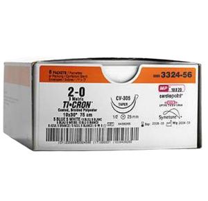 Medtronic Ti-cron Taper Point Polyester Suture with-CV-25- Needle