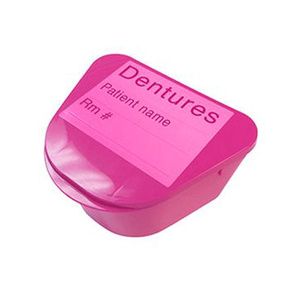 Medegen Denture Cup with Hinged Lid