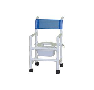 MJM Folding Shower Chair with Slide Out Commode Pail