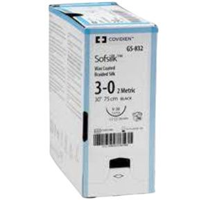 Medtronic Sofsilk Pre-Cut 6x24 Inch Suture with No Needle