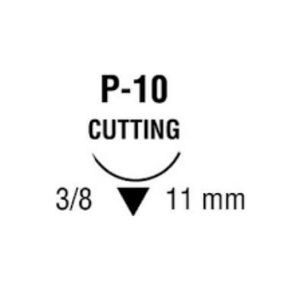 Medtronic Sofsilk Premium Reverse Cutting Suture with Needle P-10