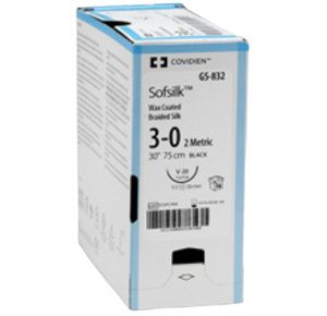 Medtronic Sofsilk Pre-Cut 2x60 Inch Suture with No Needle