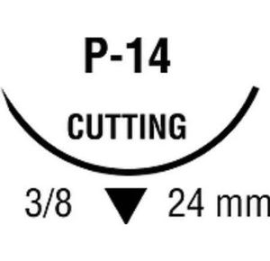 Medtronic Sofsilk Premium Reverse Cutting Suture with Needle P-14