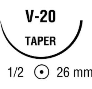 Medtronic Sofsilk Taper Point Suture with Needle V-20