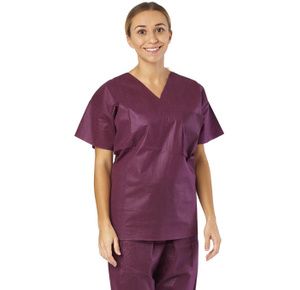 Maevn Unisex Ceil Blue Scrub Set One Pocket Top Drawstring Pants 2XS To 2XL