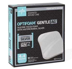 Medline Optifoam Gentle Antimicrobial Silicone Face Non Border Dressings