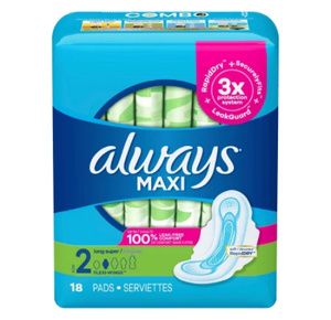 Always Maxi Super Absorbency Feminine Pad with Wings