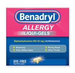 Johnson & Johnson Benadryl Allergy Liqui-Gels Antihistamine Drug Capsules
