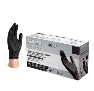 Ammex Black Nitrile Exam Gloves