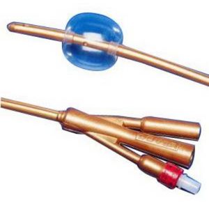 Kendall Dover Two-Way Phosphate Silver Hydrogel Coated Foley Catheter - 5cc Balloon Capacity
