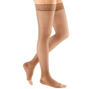 Medi USA Mediven Sheer & Soft Women's 15-20 mmHg Compression Socks Thigh High Open Toe