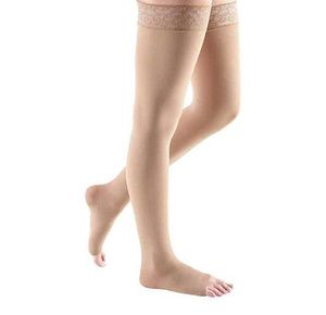 Medi USA Mediven Comfort Thigh High 20-30 mmHg Compression Stockings w/ Beaded Silicone Top Band Closed Toe