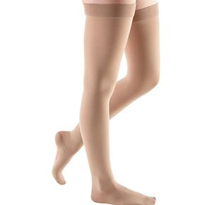 Medi USA Mediven Comfort Thigh High 20-30 mmHg Compression Stockings w/ Lace Silicone Top Band Open Toe