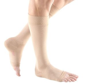 Medi USA Mediven Forte Knee High 40-50 mmHg Compression Stockings Extra Wide Calf w/Silicone Top Band Open Toe