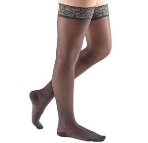 Medi USA Mediven Sheer & Soft Thigh High with Lace Silicone Top Band 30-40 mmHg Compression Stockings Open Toe