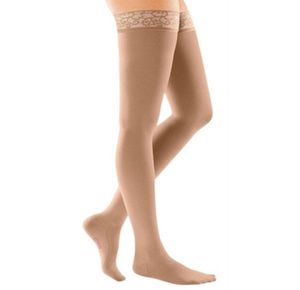 Medi USA Mediven Comfort Thigh High 30-40 mmHg Compression Stockings w/ Lace Silicone Top Band Closed Toe