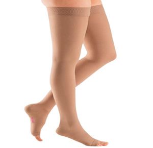Medi USA Mediven Thigh High 40-50 mmHg Petite Compression Stockings Open Toe w/Silicone Top Band