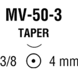 Medtronic Monosof Dermalon Taper Point Sutures MV-50-3 Needle