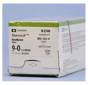Medtronic Monosof Dermalon Taper Point Sutures MV-135-4 Needle