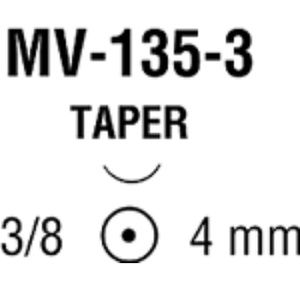 Medtronic Monosof Dermalon Taper Point Sutures MV-135-3 Needle