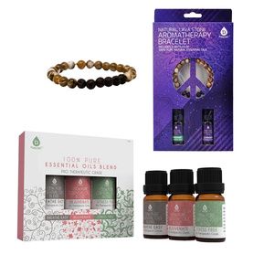 Pursonic Natural Lava Stone Aromatherapy Bracelet with Essential Oil