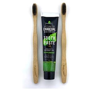 Pursonic Bamboo Toothbrush and Charcoal Whitening Toothpaste