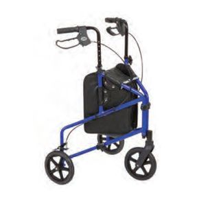 Rose Healthcare Three Wheeled Rolling Walker With Carry Bag