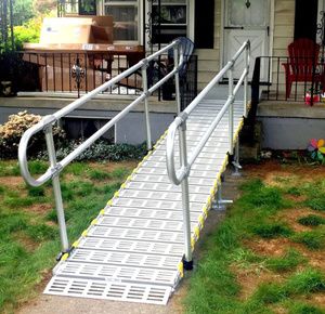 Roll-A-Ramp 36-Inch Aluminum Modular Ramp With Loop End Handrail On One Side