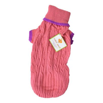 Buy Fashion Pet Cable Knit Dog Sweater - Pink