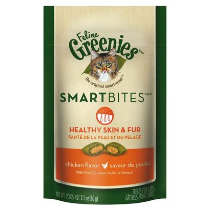 Buy Greenies SmartBites Healthy Skin & Fur Chicken Flavor Cat Treats