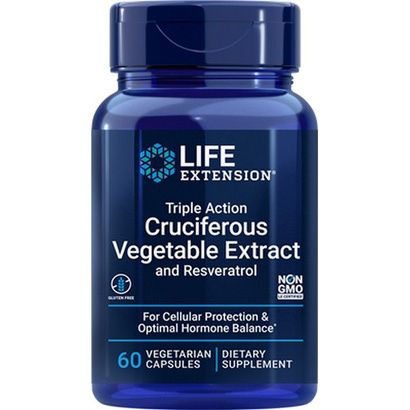 Buy Life Extension Triple Action Cruciferous Vegetable Extract and Resveratrol Capsules