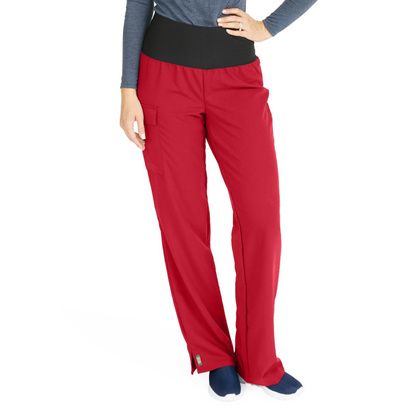 Buy Medline Ocean Ave Womens Stretch Fabric Support Waistband Scrub Pants - Red