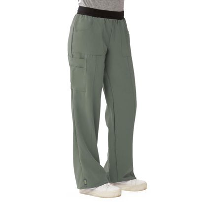 Buy Medline Pacific Ave Womens Stretch Fabric Wide Waistband Scrub Pants - Olive