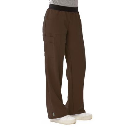 Buy Medline Pacific Ave Womens Stretch Fabric Wide Waistband Scrub Pants - Chocolate