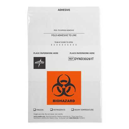 Buy Medline Adhesive-Closure Biohazard Bag