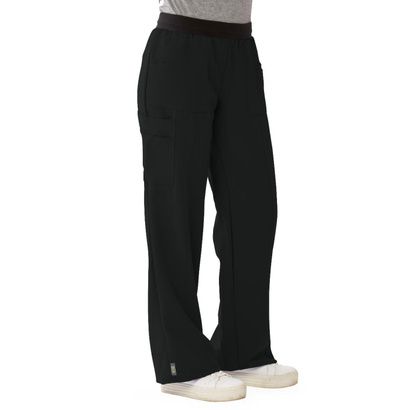 Buy Medline Pacific Ave Womens Stretch Fabric Wide Waistband Scrub Pants - Black