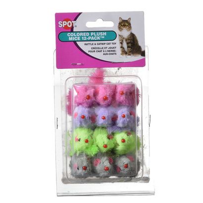 Buy Spot Colored Fur Mice Cat Toys
