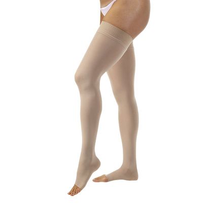 Buy BSN Jobst Small Opaque Open Toe Thigh High 15-20mmHg Compression Stockings with Silicone Band