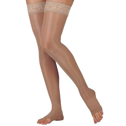 Buy Juzo Sheer 20-30 mmHg Thigh High Compression Stockings with Silicone Border