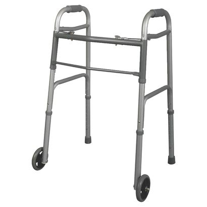 Buy Medline Youth Two-Button Folding Walkers With 5 Inches Wheels