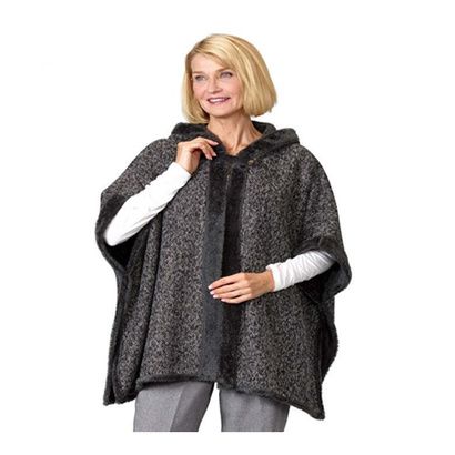 Buy Silverts Womens Reversible Faux Fur Poncho